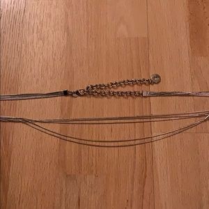 DKNY Silver Chain Multi-strand Belt